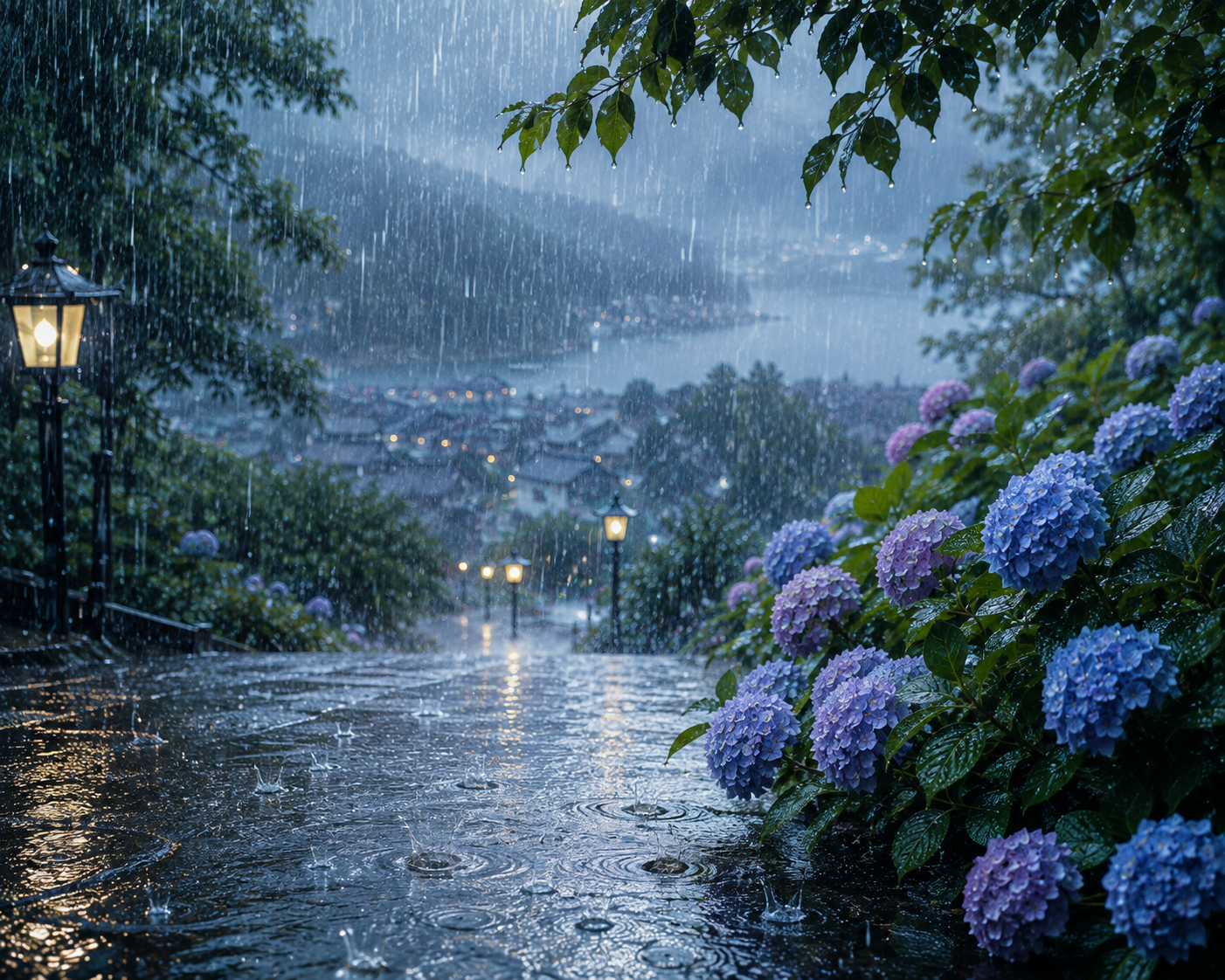 癸を象徴する雨の写真
